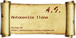 Antonovics Ilona névjegykártya