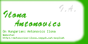 ilona antonovics business card